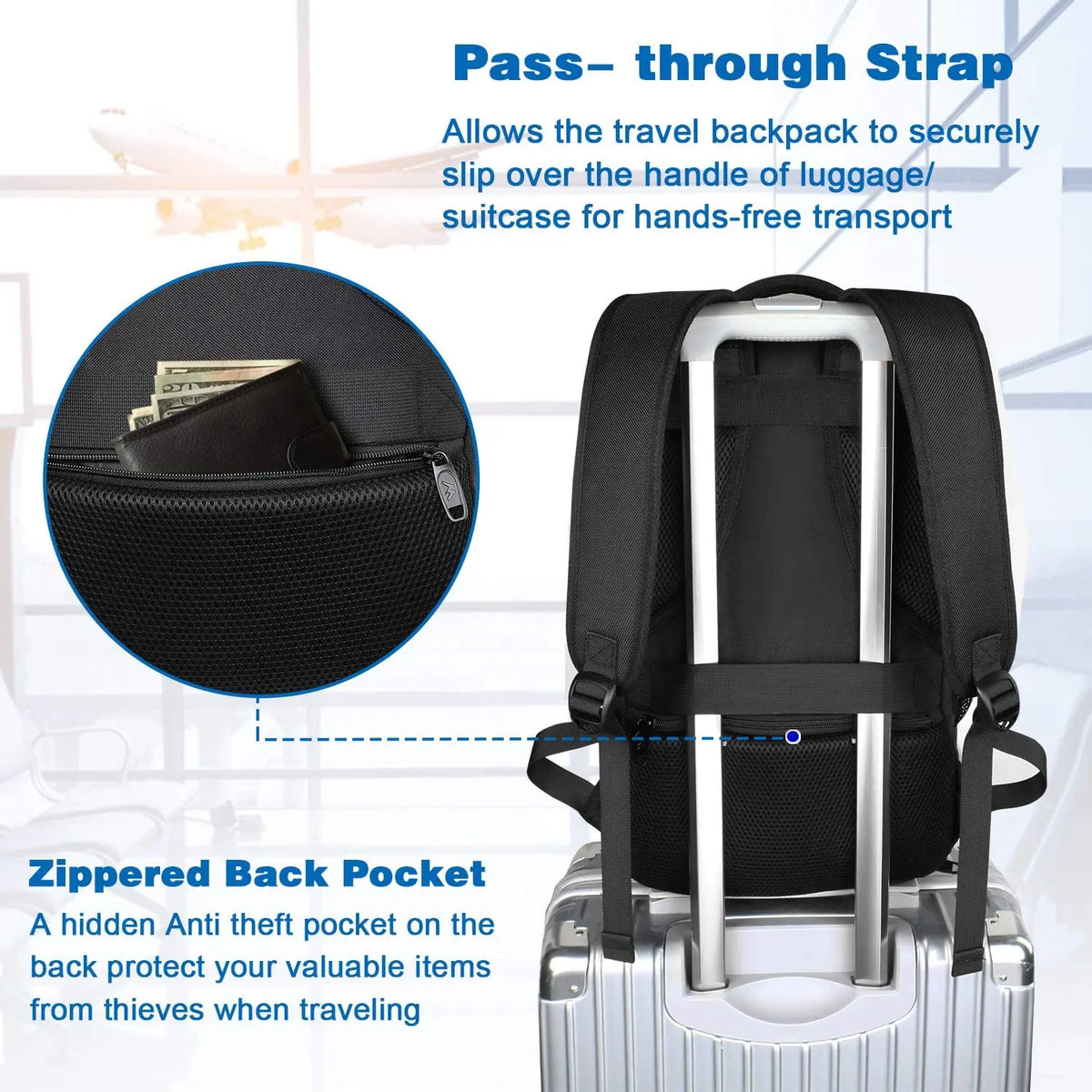 Multifunction 15.6inch Laptop Backpack for Travelling Bagpack Mens Business Back Packs Laptop Travel Backpack Bag